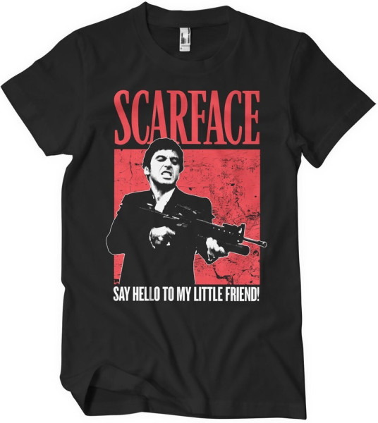 Scarface Say Hello To My Little Friend T-Shirt Black