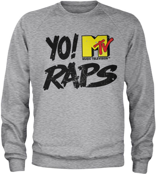 Yo! MTV Raps Sweatshirt Distressed Logo Sweatshirt MTV-33-YMR002-H80-4