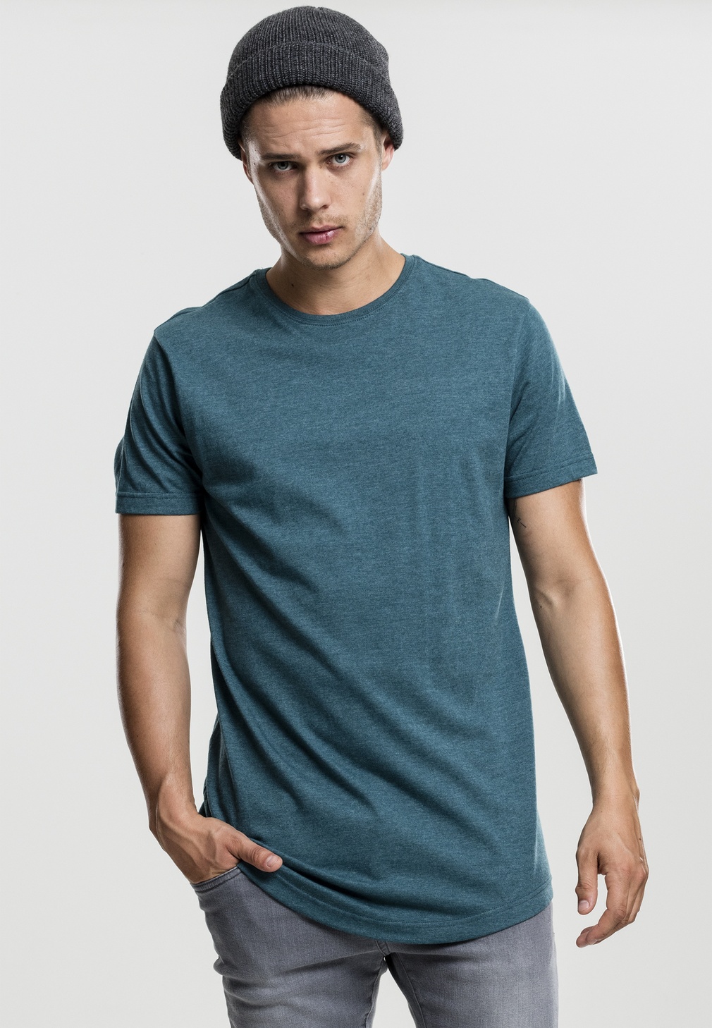 Classics / T-Shirt Lifestyle T-Shirts Long Shaped | Urban Tops Charcoal Tee Melange Herren | |