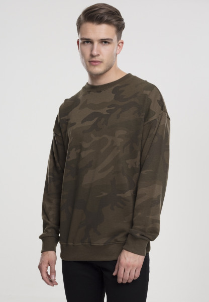 Urban Classics Pullover Camo Crewneck Olive Camouflage