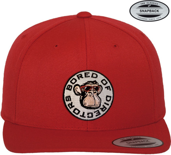 Bored Of Directors Circle Patch Premium Snapback Cap Red