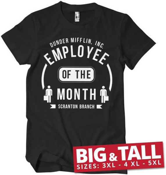 The Office Dunder Mifflin Employee Of The Month Big & Tall T-Shirt Black