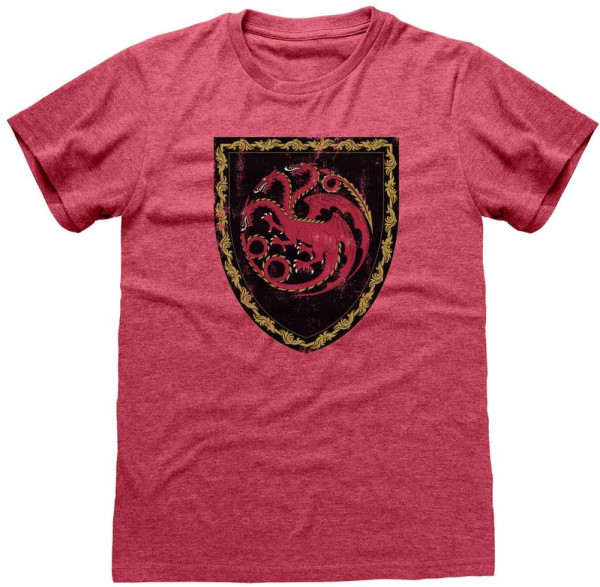 House Of The Dragon - Targaryen Crest (Unisex) T-Shirt Heather Red