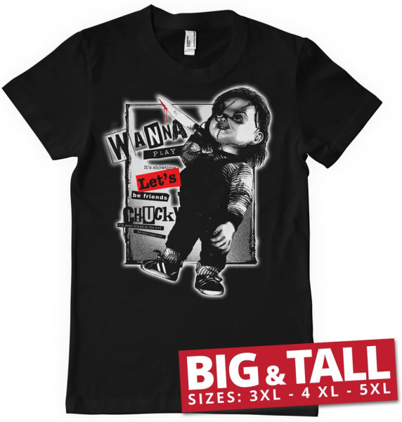 Chucky Let's Be Friends Big & Tall T-Shirt Black