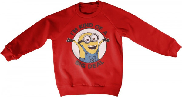 Minions I'm Kind Of A Big Deal Kids Sweatshirt Kinder Red