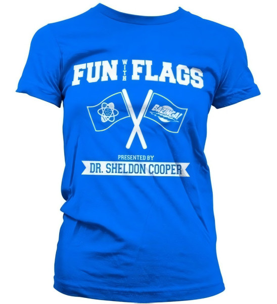 The Big Bang Theory Fun With Flags Girly Tee Damen T-Shirt Blue