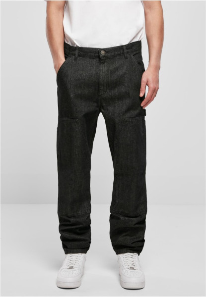 Urban Classics Hose Double Knee Jeans Realblack Washed