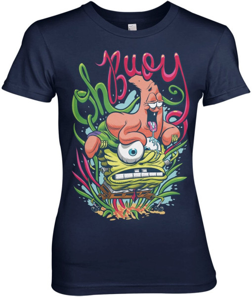 Spongebob Oh Boy Girly Tee Damen T-Shirt Navy