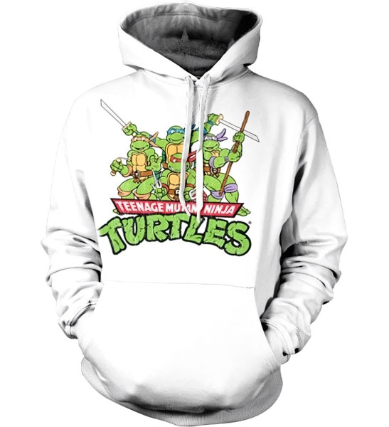 Teenage Mutant Ninja Turtles Turtles Distressed Group Hoodie White