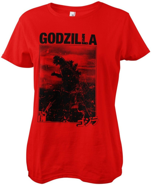 Godzilla Vintage Girly Tee Damen T-Shirt Red