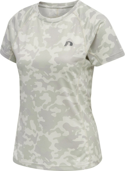 Newline Damen T-Shirt & Top Women Running T-Shirt S/S Oyster Mushroom Aop-L