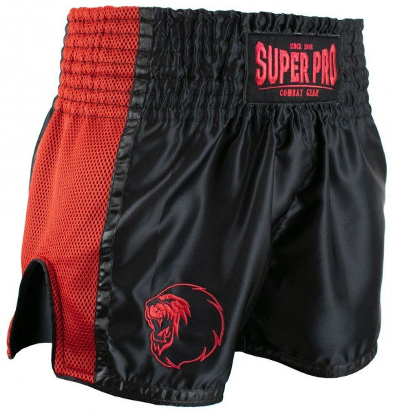 Super Pro Combat Gear Thai- und Kickboxing Short Brave Schwarz/Rot