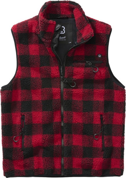 Brandit Men Weste Teddyfleece Vest Men Red/Black