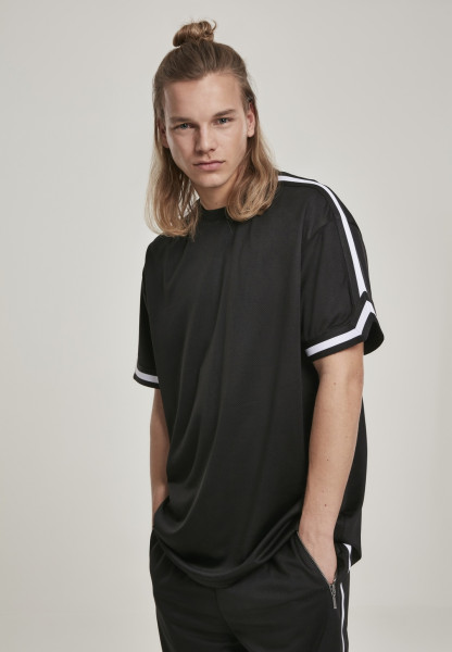 Urban Classics T-Shirt Oversized Stripes Mesh Tee Black