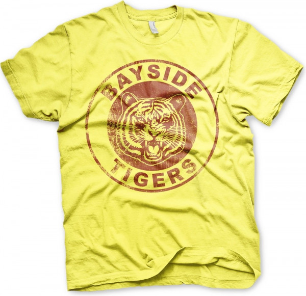 Saved By The Bell Bayside Tigers Washed Logo T-Shirt Yellow