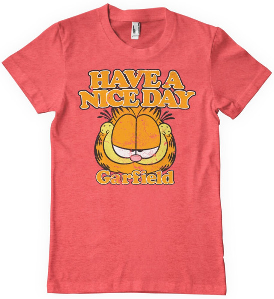 Garfield Have A Nice Day T-Shirt Red-Heather
