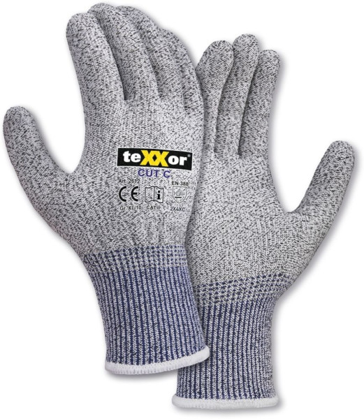 teXXor Schnittschutz-Strickhandschuhe Cut C Ohne Beschicht. (12 Stück) 2612