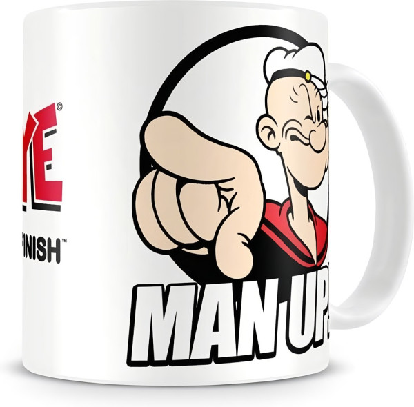 Popeye Man Up Coffee Mug Kaffeebecher White