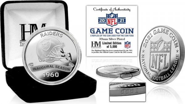 Las Vegas Raiders Game Coin American Football NFL Silver