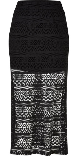 Urban Classics Damen Ladies Stretch Crochet Lace Midi Skirt