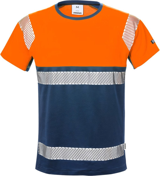 Fristads Warnschutz T-Shirt High Vis T-Shirt, Kl. 1 7518 THV Warnschutz-Orange/Marine