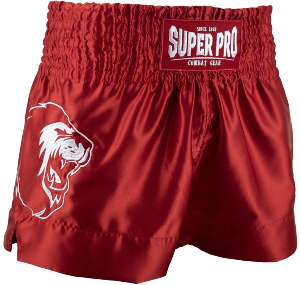 Super Pro Combat Gear Thai- und Kickboxing Short Hero Rot/Weiß