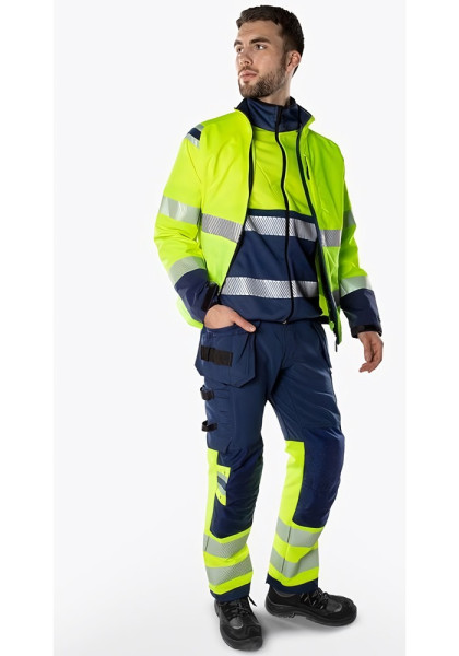 Fristads High Vis Green Handwerker Stretchhose Kl. 1 2643 GSTP Warnschutz-Orange/Marine