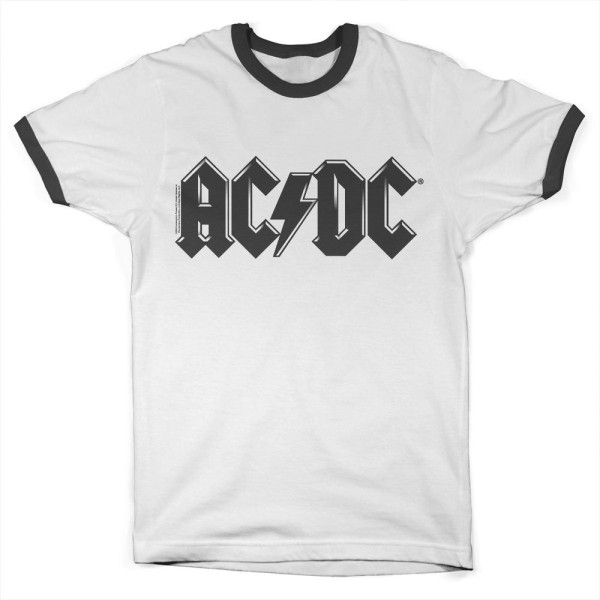 AC/DC Black Logo Retro Ringer Tee PS-51-ACDC012-H81-7