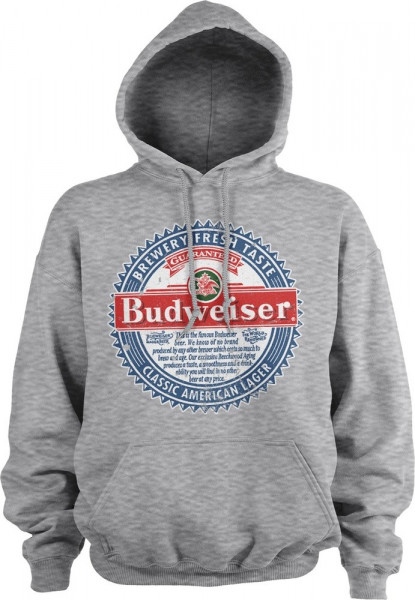 Budweiser American Lager Hoodie Heather-Grey