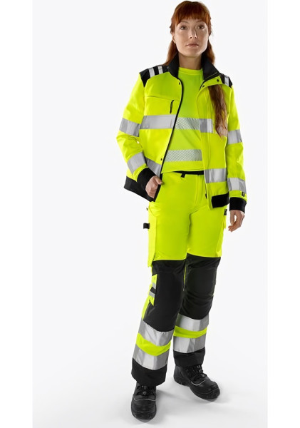 Fristads High Vis Green Hose Damen Kl. 2 2642 GPLU Warnschutz-Orange/Grau