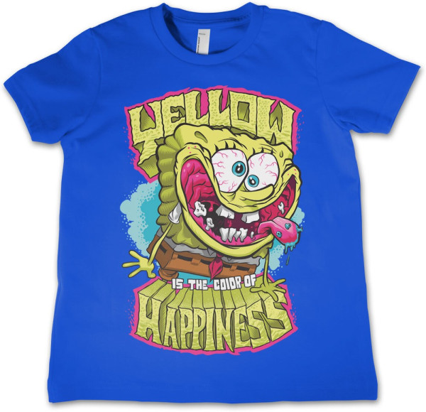 Spongebob Yellow Is The Color Of Happiness Kids T-Shirt Kinder Blue