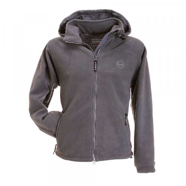 BMS Fleece Windsmoother Kapuzen-Jacke Grau