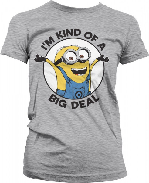 Minions I'm Kind Of A Big Deal Girly Tee Damen T-Shirt Heather-Grey