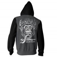 Gas Monkey Garage Hoodie Dallas, Texas Varsity Zip Darkgrey/Black