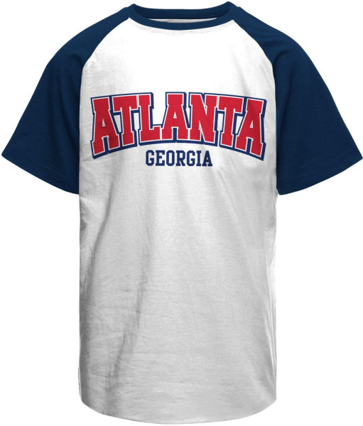 Hybris Atlanta Georgia Baseball T-Shirt White-Navy