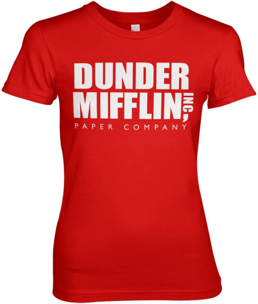 The Office Dunder Mifflin Inc. Logo Girly Tee Damen T-Shirt Red