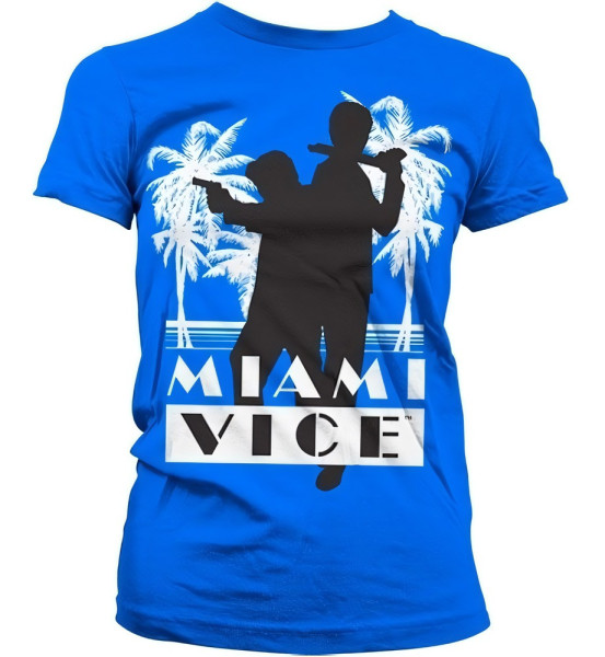 Miami Vice Silhuettes Girly T-Shirt Damen Blue