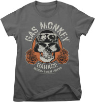 Gas Monkey Garage T-Shirt Skull Girly Tee GMG-5-GMG042-H76-5