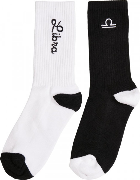 Mister Tee Zodiac Socks 2-Pack Black/White Libra