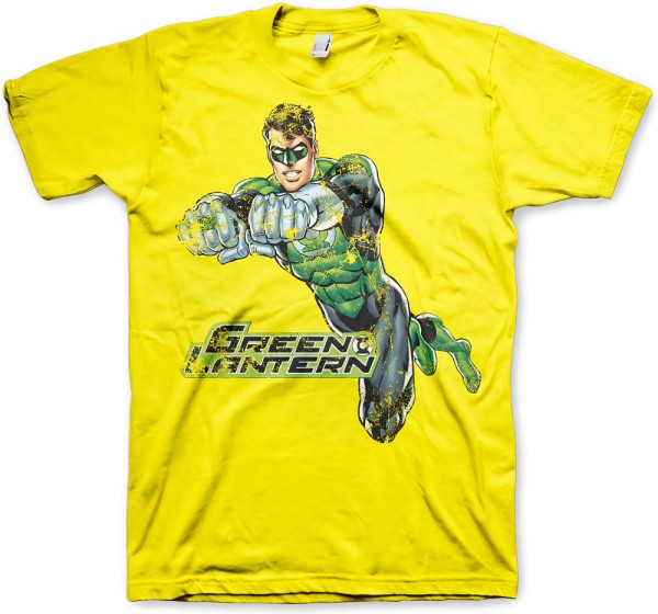 Green Lantern Distressed T-Shirt Yellow