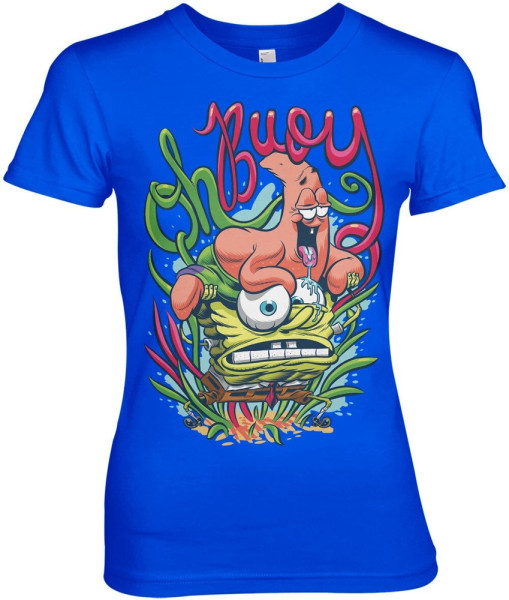 Spongebob Oh Boy Girly Tee Damen T-Shirt Blue