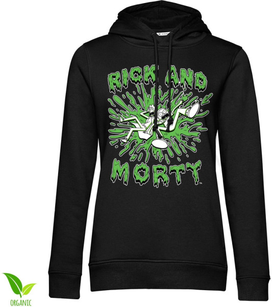 Rick And Morty Splash Girls Hoodie Damen Black