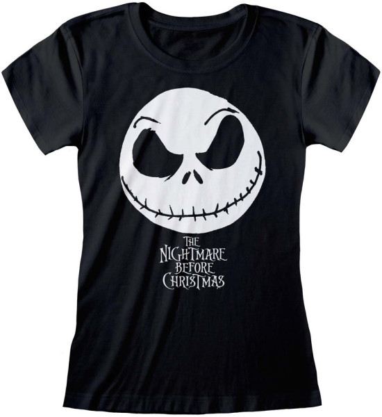 Nightmare Before Christmas - Jack Face Fitted Damen Shirt Black