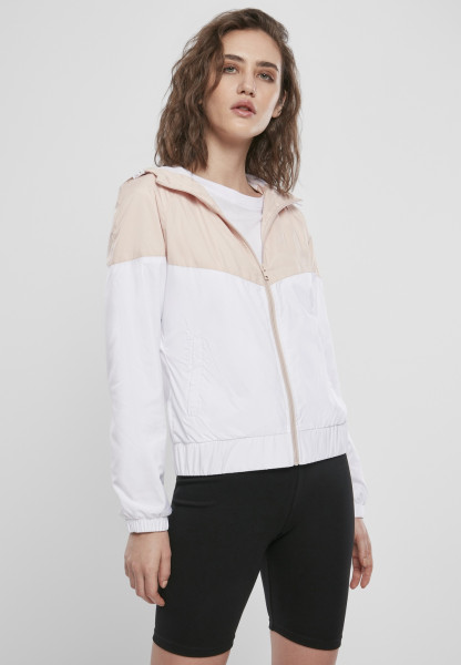 Urban Classics Damen Leichte Jacke Ladies Arrow Windbreaker Lightpink/White