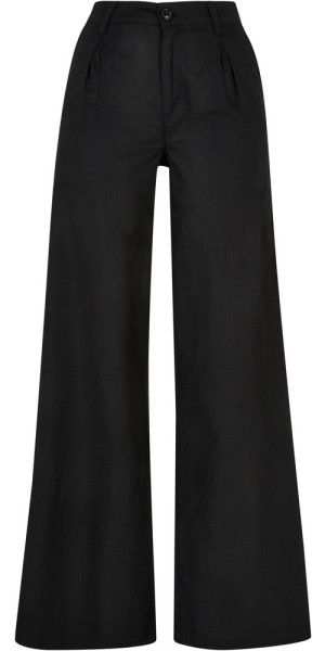 Urban Classics Damen Hose Ladies High Linen Mixed Wide Leg Pants