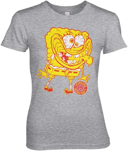 Spongebob Squarepants Weird Girly Tee Damen T-Shirt Heather-Grey