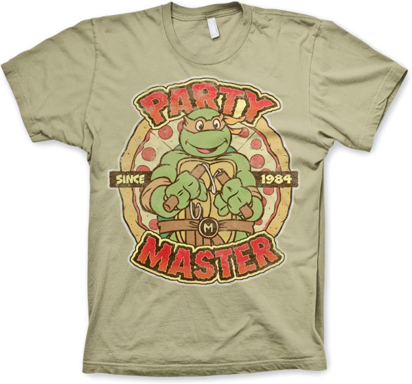 Teenage Mutant Ninja Turtles TMNT Party Master Since 1984 T-Shirt Khaki