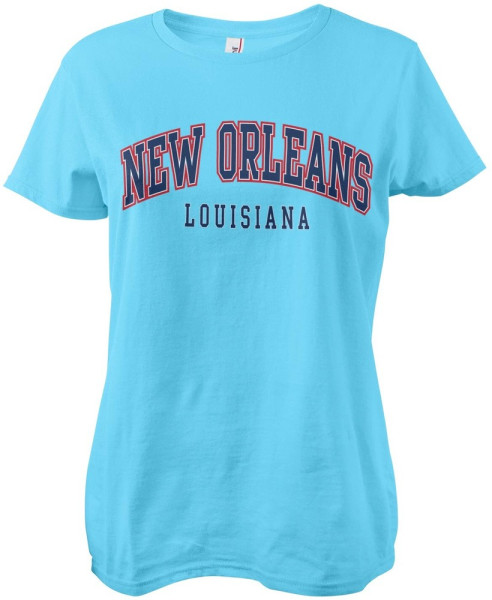 New Orleans Louisiana Girly Tee Damen T-Shirt Skyblue