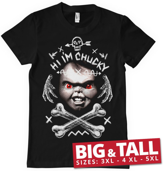 Chucky Hi I'm Chucky Big & Tall T-Shirt Black