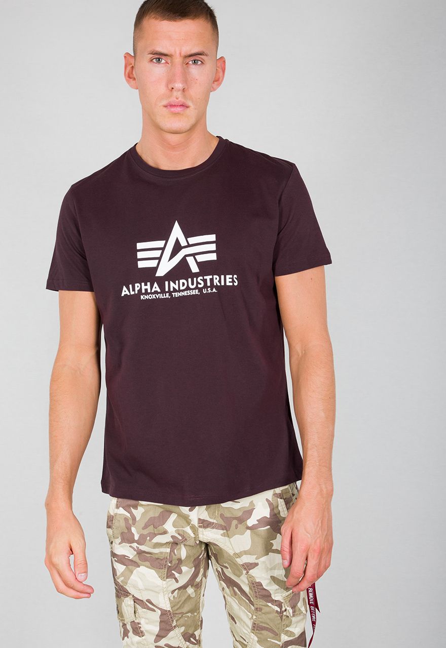 Alpha Industries Basic T-Shirt Lifestyle | Men Maroon Deep | | T-Shirts Tops 